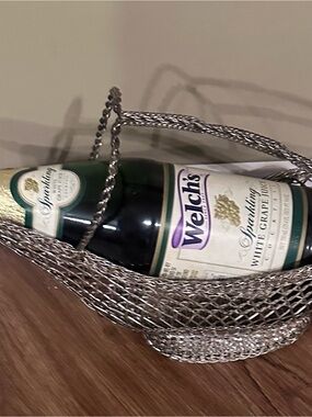Vintage silver wine bottle holder